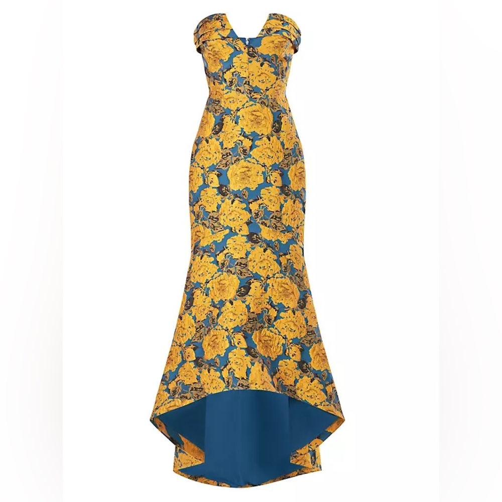 Theia Octavia Floral Fit-&-Flare Dress Neptune (D2) - Picture 3 of 8